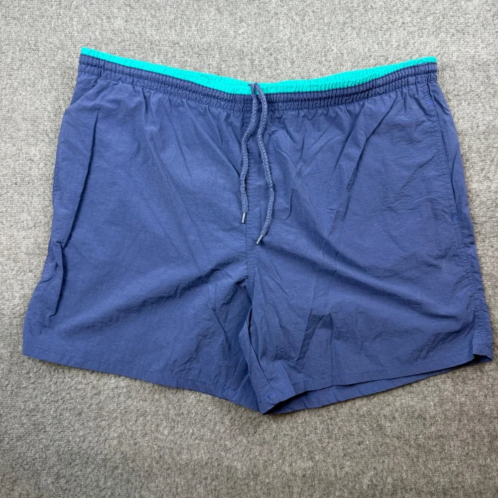 Fremantle‎ Swim Trunks Men's XL Blue Teal Nautical Flag Mesh Lined Board Shorts